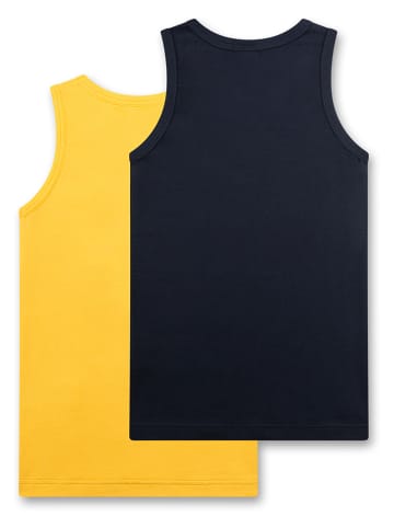 2-delige set: hemdjes geel/donkerblauw