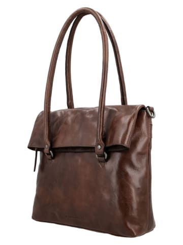 Leder-Schultertasche "Westland" in Dunkelbraun - (B)36 x (H)29 x (T)9 cm