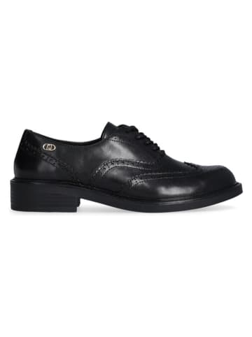 Leder-Schnürschuhe "Elisa" in Schwarz