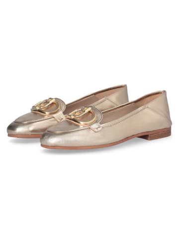 Leren ballerina's "Emel" goudkleurig
