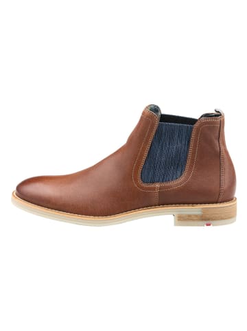 Leder-Chelsea-Boots in Hellbraun