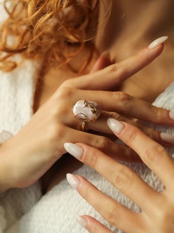 Vergold. Ring mit Perle