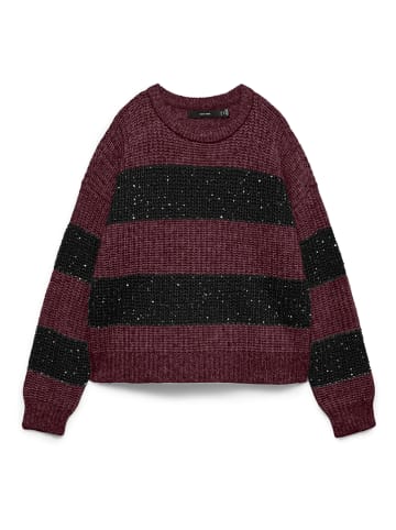 Pullover in Bordeaux/ Schwarz