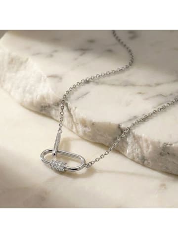 Zilveren ketting met edelstenen - (L)40 cm