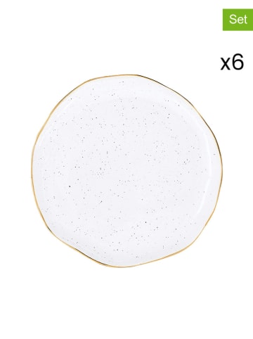 6er-Set: Brotteller ''Artesanal'' in Weiß - Ø 16 cm