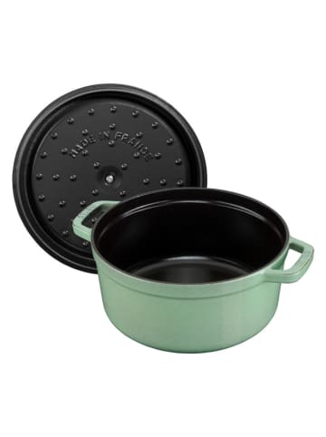 Garnek żeliwny "Staub" w kolorze zielonym - Ø 20 cm