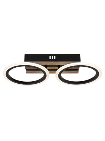 LED-Deckenleuchte in Schwarz/ Braun - (B)44,5 cm 