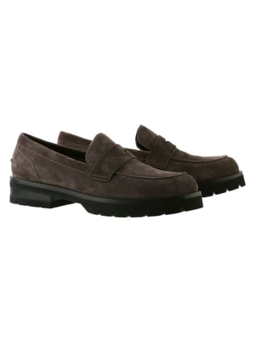 Leren mocassins antraciet