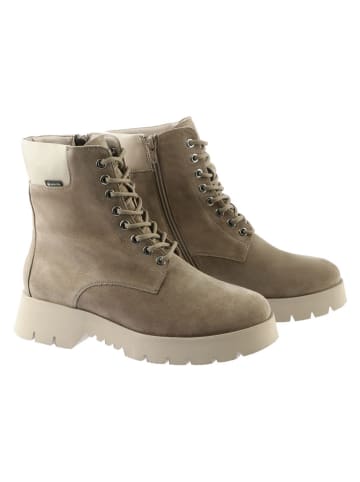 Leder-Boots in Taupe