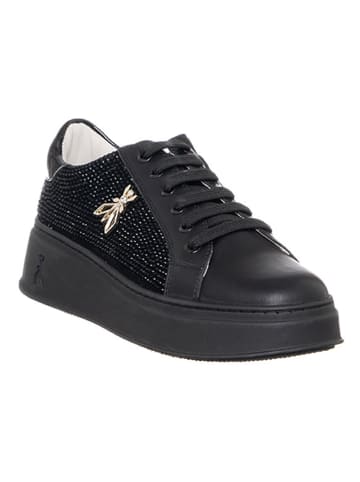 Skórzane sneakersy w kolorze czarnym