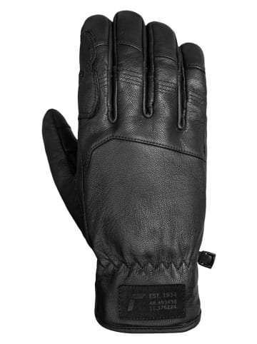 Leder-Ski-/ Snowboardfingerhandschuhe "Cooper" in Schwarz