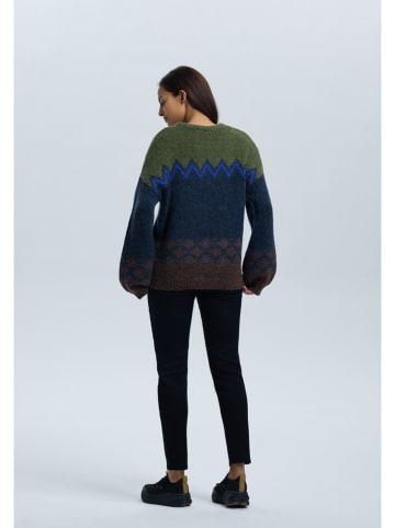 Pullover "Heikka" in Dunkelblau/ Khaki