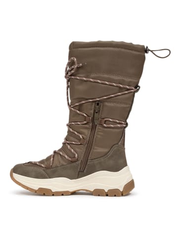Kozaki zimowe "Isa" w kolorze khaki