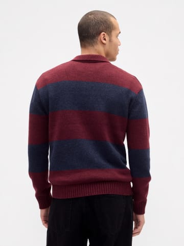 Pullover in Bordeaux/ Dunkelblau