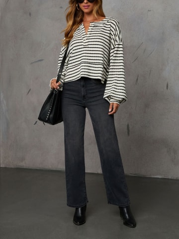 Sweatshirt crème/zwart