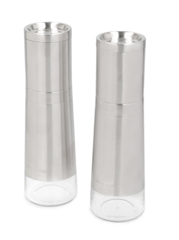 2tlg. Set: Salz- & Pfeffermühle in Silber - (H)20,3 cm