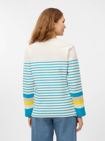 Longsleeve in Creme/ Hellblau