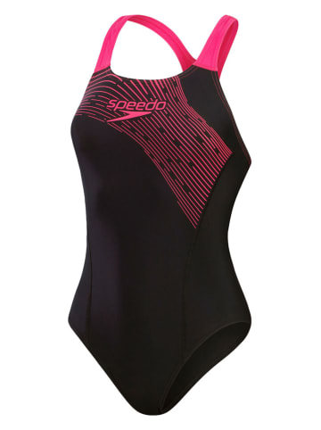 Badeanzug "Eco Medley" in Schwarz/ Pink