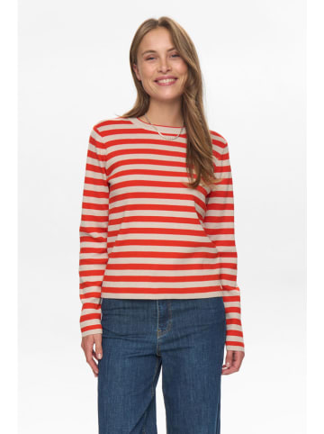 Sweter w kolorze beżowo-czerwonym