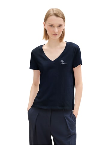 2--delige set: shirt donkerblauw/wit