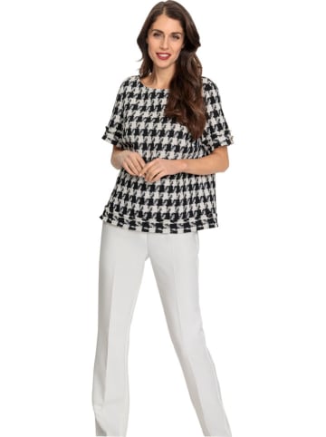 Bluse in Creme/ Schwarz