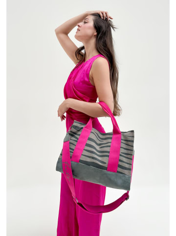 Shopper in Grau/ Pink - (B)40 x (H)29,5 x (T)14 cm