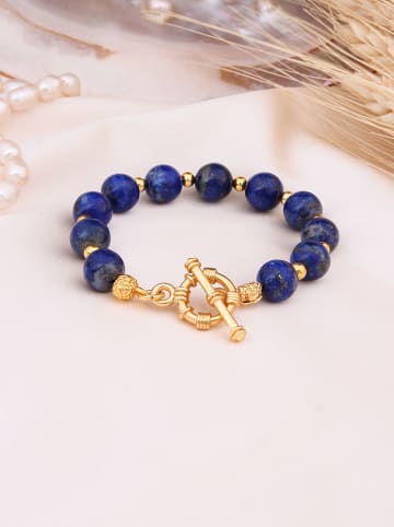 Pozłacana bransoletka z lapis lazuli