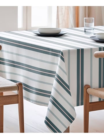 Tischdecke "Nordic" in Weiß/ Türkis