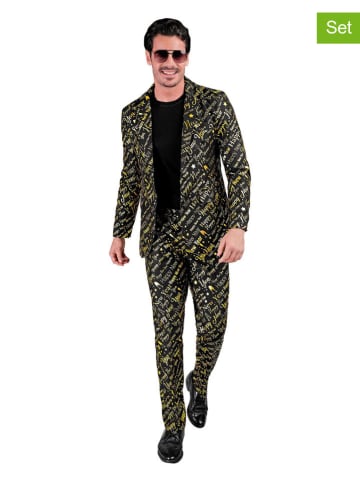 2-delige outfit "Happy New Year" zwart/goudkleurig