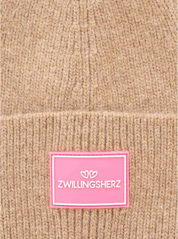 Mütze "Zwillingsherz" in Beige
