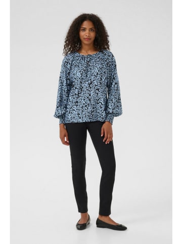 Blouse zwart/lichtblauw