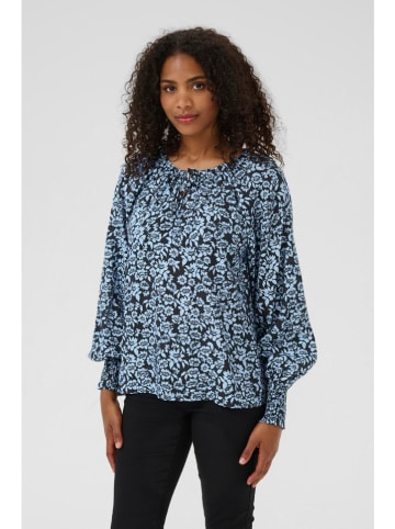 Blouse zwart/lichtblauw