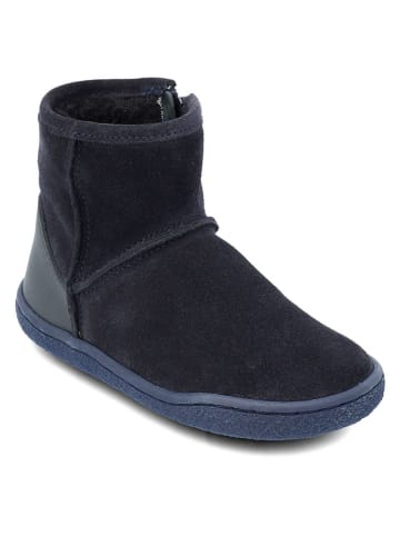 Skórzane botki "Mini Cozy" w kolorze granatowym