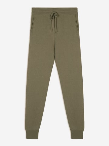 Kaszmirowe spodnie w kolorze khaki