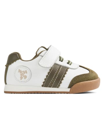 Leren sneakers "Spectra" wit/kaki