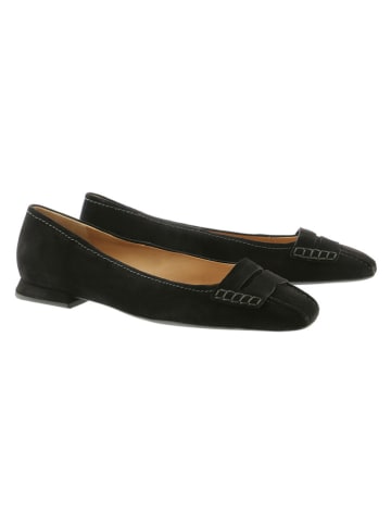 Leder-Ballerinas in Schwarz