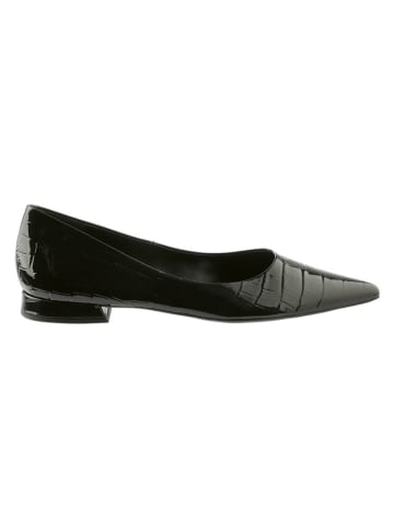 Leder-Ballerinas in Schwarz