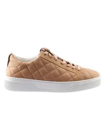 Skórzane sneakersy w kolorze jasnobrązowym