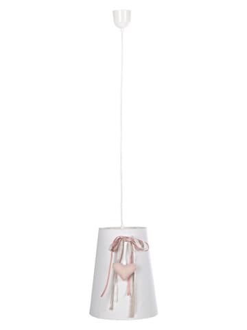 Lampa wisząca w kolorze biało-jasnoróżowym - wys. 31,5 x Ø 26 cm