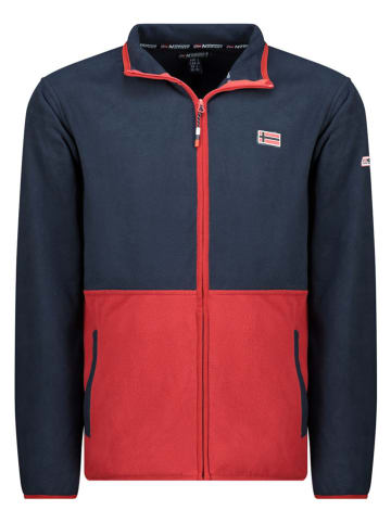 Fleecejacke in Dunkelblau/ Rot