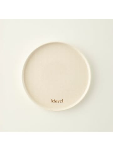 Dienblad "Merci" crème - Ø 25 cm