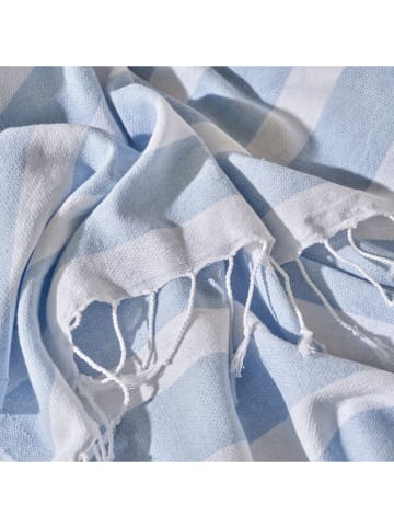 Strandtuch ''Lua'' in Weiß/ Hellblau - (L)180 x (B)95 cm
