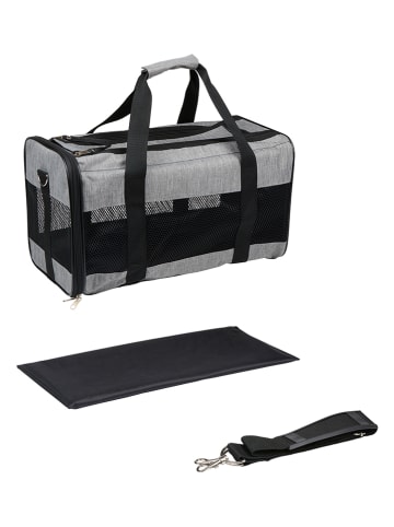 Tiertransporttasche in Grau/ Schwarz - (B)45 x (H)27 x (T)25 cm
