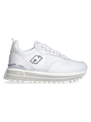 Leder-Sneakers in Weiß