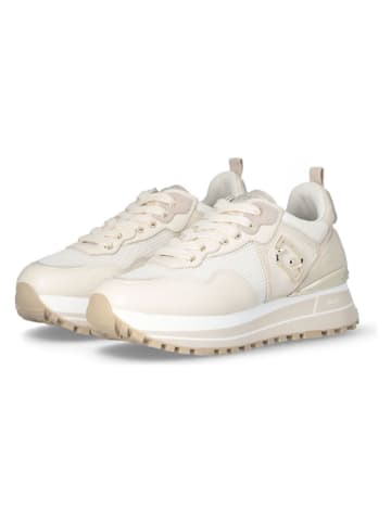Skórzane sneakersy w kolorze kremowym