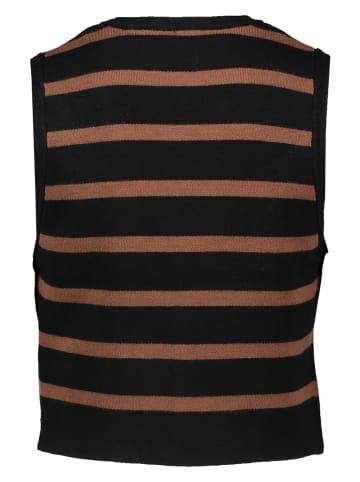 Strickweste in Schwarz/ Hellbraun