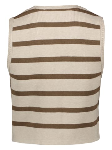 Gebreide gilet crème/bruin