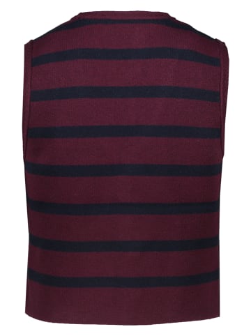 Gebreide bodywarmer bordeaux/donkerblauw
