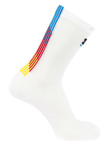 Laufsocken "Pulse Race Flag Crew" in Weiß/ Bunt