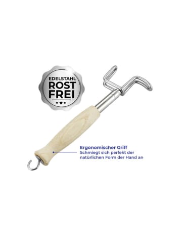 Teleskop-Anziehhilfe in Beige/ Silber - (L)70 cm